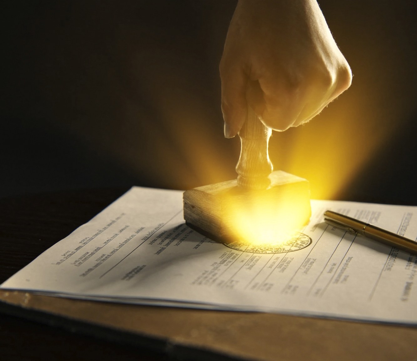 Export documentation being stamped